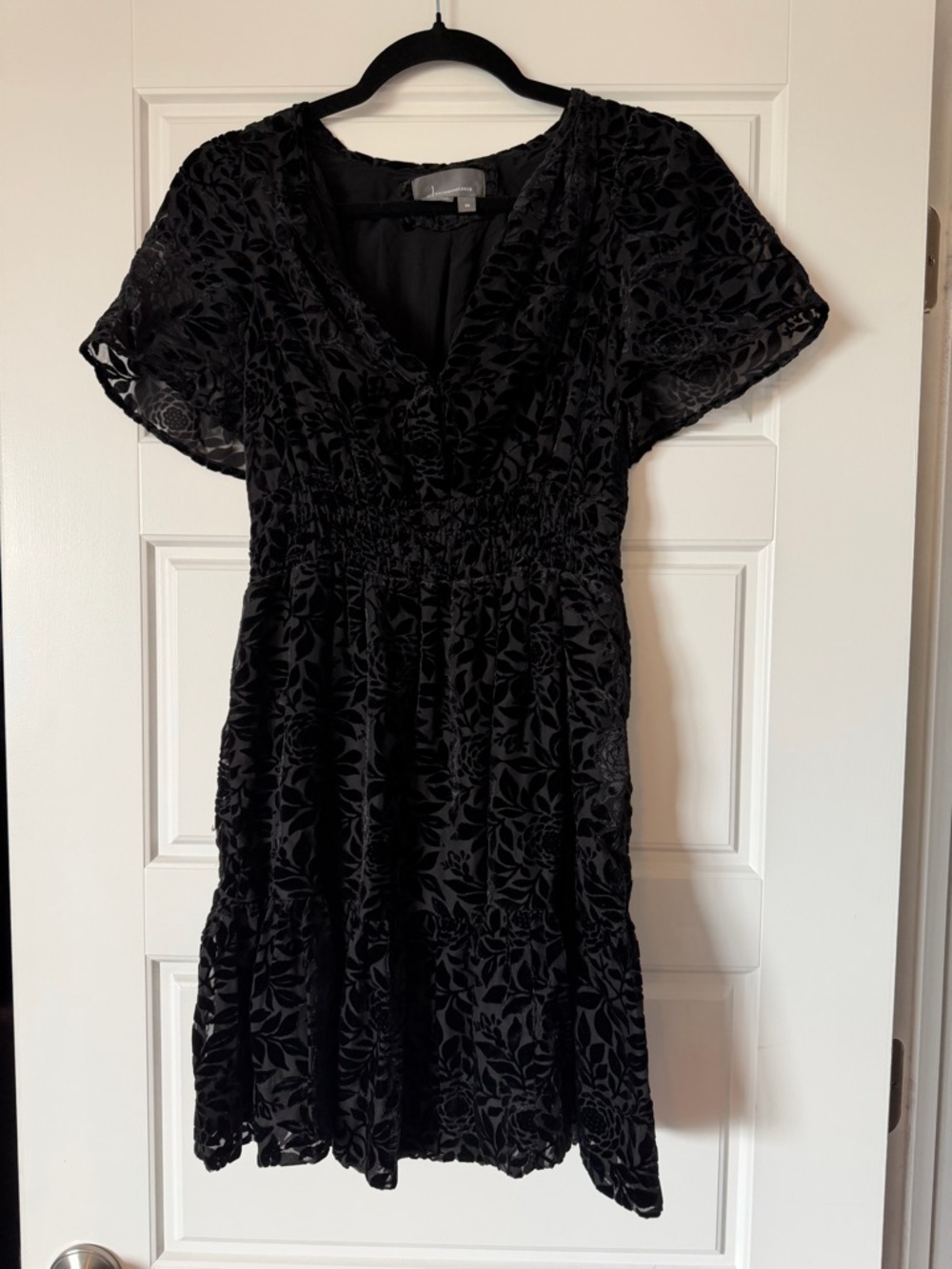 Anthropologie Black Velvet Somerset Mini Dress